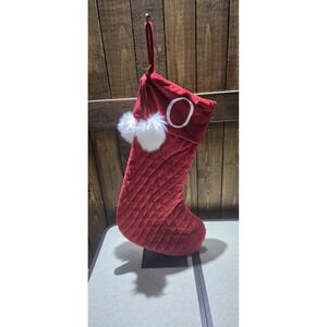Red North Pole‎ Trading Co Christmas Stocking  Letter "O"